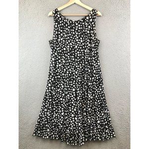 Vintage SL Fashions Womens 14W Black White Polka Dot Sleeveless Dress